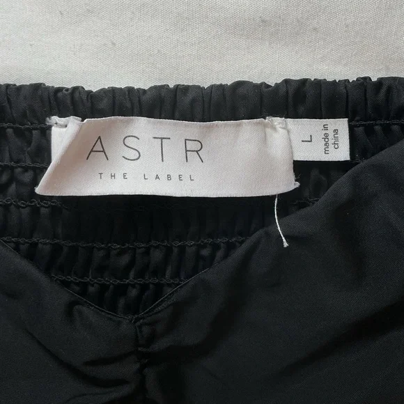 Astr Black Gathered Mini Dress - Picture 6 of 7